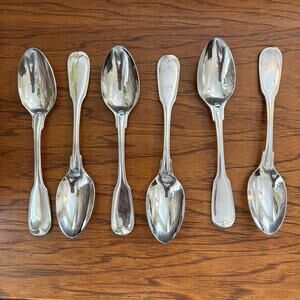 6 Lenox Thomas Jefferson Monticello Flatware 7" Soup Spoons - 1 has damage